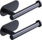 Toilet Paper Holder,Matt Black, Wall Mount,Upgraded Adhesive Toilet Paper Roll Holder,no Drilling,Bathroom/Rv/Washroom, SUS 304 Stainless Steel, Rustproof (Black, 2 Pieces)