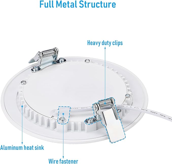 TORCHSTAR Premium Series 4 Inch Ultra-Thin LED Recessed Light with Junction Box, 10.5W Dimmable LED Canless Recessed Ceiling Lights Slim, ETL & ES Listed, CRI90, 4000K Cool White, White, Pack of 6