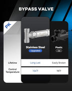 Instant Hot Water Recirculating Pump Kit with 304 Stainless Steel Bypass Valve, 20-in PEX Supply Lines for Potable Water, Smart Plug and Adapters with Rubber Washers for Tank Water Heaters