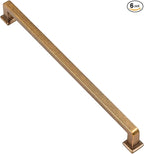 Alzassbg 6 Pack Antique Brass Cabinet Pulls, 10 Inch(256mm) Hole Centers Cabinet Handles Square Kitchen Hardware for Cabinets AL3046AE