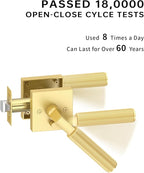 Asidrama 8 Pack Gold Privacy Door Handles, Door Lever with Door Knobs Indoor for Bedroom or Bathroom, Heavy Duty Door Handles Interior with Locks for Left Right Sided Doors