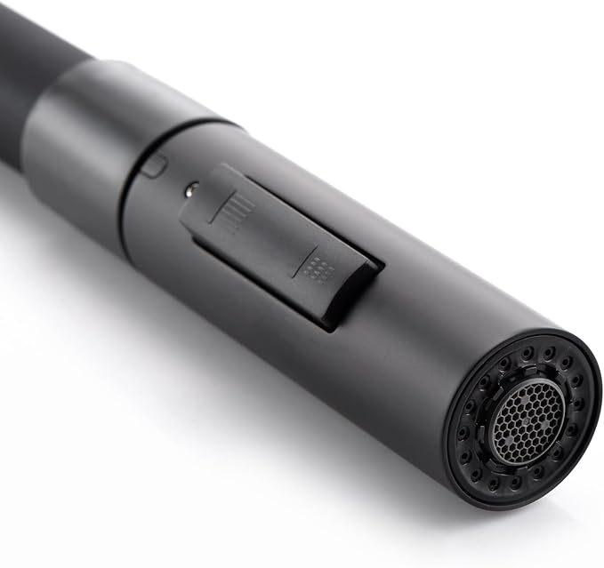 SUMERAIN Single Hole Matte Black Kitchen Faucet,Lead-Free Pull-Down Kitchen Sink Faucet, Deck Mounted