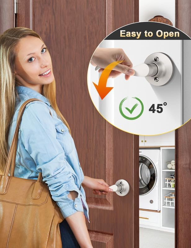 Mengico 6 Pack Satin Nickel Dummy Door Lever, Single Left Side Door Handle for Closets, Non-Turning Pull Only Lever Set, Wave Style Interior Door Knob