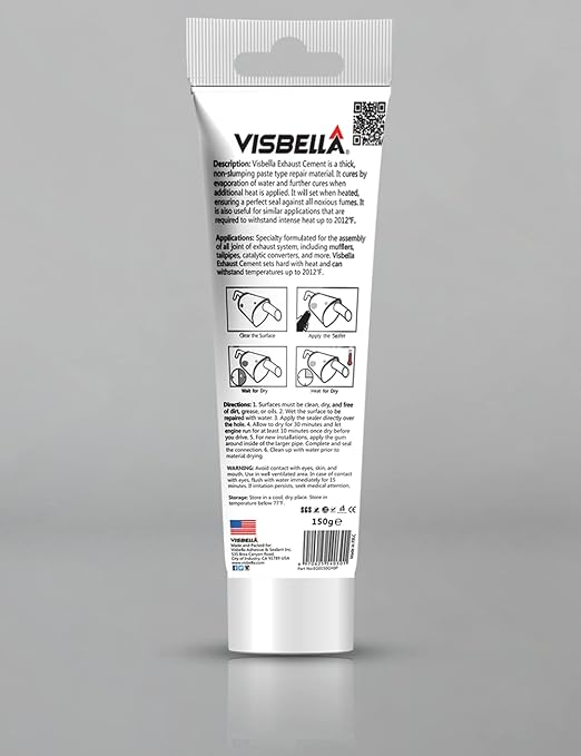 Auto Vehicle Exhaust System Sealant, Non-Slumping Professional Repair Crack Adhesive Super Glue Sealer for Car Mufflers, Tailpipes, Catalytic Converters (Tube, Gram, 150)