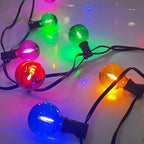 25 Pack G40 Multicolor Clear LED Light Bulbs, G40 Globe Christmas Replacement Bulbs for Outdoor Patio String Lights, 0.6W ShatterProof Energy Saving Light Bulbs, E12/C7 Candelabra Base