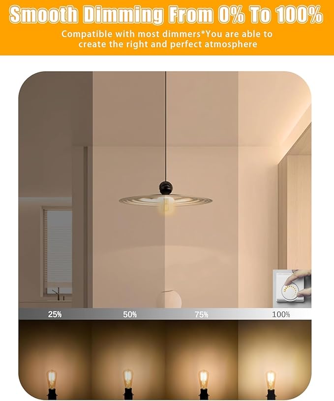 MASTERY MART 90 Pack Vintage LED Edison Bulbs, E26 Led Bulb 5.5W Equivalent to 60W, Dimmable, Soft White 2700K, High Brightness ST58 Antique LED Filament Bulbs, Clear Glass