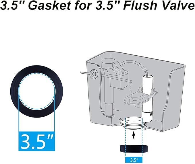 Hibbent Universal Toilet Tank To Bowl Gaskets with 3 Set Brass Hardware Kits Fits Most 3-Inch 3.5-Inch flush valve opening 2-Piece Toilet Tanks