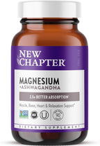 New Chapter Magnesium + Ashwagandha Supplement, 325 mg with Magnesium Glycinate, 2.5x Absorption, Muscle Recovery, Heart & Bone Health, Calm & Relaxation, Gluten Free, Non-GMO - 90 ct (3 Month Supply)