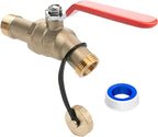 WHK Water Heater Drain Valve 3/4"MIP X 3/4" Male GHT Full Port Connection to drain or Flush Hot Water Heater Faster and Easy(Lead-Free Brass,2 Inch Shank with Long Handle)