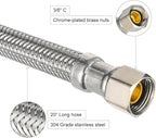 10-Pack EFIELD 20-inch Faucet Supply Lines, 1/2" FIP x 3/8" COMP Faucet Hose, Stainless Steel Braided Supply Line,(HOSE048)