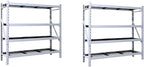Heavy Duty Member Mark 4-Shelf Industrial Storage Rack, 77" W x 24" D x 72" H (Granite, 2 Pack)