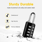 Combination Lock Outdoor with Key Outdoor Waterproof, 4 Digit Padlock for School Gym Sports Locker,2 Pack Padlock with Hasp Storage, Combination Padlock, Cabinet Doors, Fence, Garage
