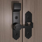 2 Packs 180 Degree Black Barn Door Lock, Flip Gate Latch with Handle, Heavy Sliding Door Latches, Door Security Sliding Latch Lock for Cabinets, Bathroom, Garden, Window, Garage