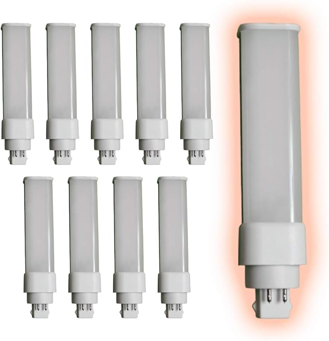 12 Watt Horizontal LED Plug-in Light Bulbs | Type A 4 Pin G24Q Base 5000K Daylight | High Output 1200 Lumens | Car Dealership Lighting | 10 Pack by GoodBulb