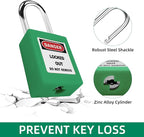 Lockout Tagout Locks Set-10pcs Green Loto Locks, Lockout Locks Keyed Different,2 Keys Per Lock,OSHA Compliant Lock Out Tag Out Padlocks, Safety Padlocks for Electrical Lockout Tag Out Kit