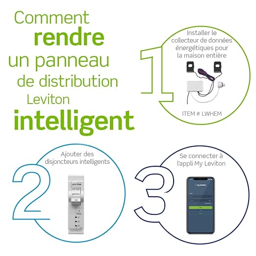 Leviton 2nd Gen Smart Circuit Breaker with Remote Control, Standard, 2-Pole 35 Amp, 120/240-Volt and 120/208-Volt, 10kA Interrupt Rating, LB235-ST
