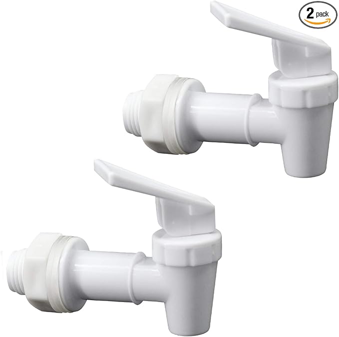 Replacement Cooler Faucet Water Bottle Jug,Water Dispenser Tap Set,BPA-Free Plastic Spigot Spout Water Beverage Lever Pour Dispenser Valve,Water Crock Tap (2 White)