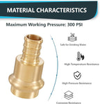 (Pack of 20) Seelink 1/2"Press x 1/2"Pex Crimp Coupling Brass Adapter, Press Fittings For Copper and Pex Pipe Connection(PEX1807344-20Pack)