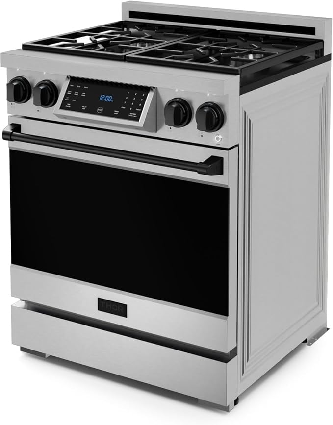 Gordon Ramsay by THOR Kitchen 30 Inch Professional Gas Range with Tilt Panel Touch Control in Stainless Steel/Black
