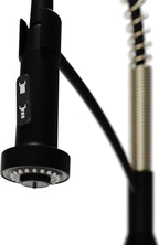 Karran Scottsdale Single-Handle Pull-Down Sprayer Commercial Style Kitchen Faucet in Matte Black/Spot-Free Champagne Bronze