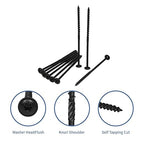 Lag Screws 6 Inch, 25PCS Heavy Duty Construction Screw, Structural Wood Screw #14 x 6, Rust Resistant, Washer Head, Black Coated Exterior Wood/Lag Screws Hex Socket Included