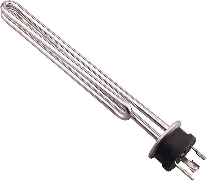 DERNORD 240V 2500W Tri-clamp Foldback Heating Element Stainless Steel Immersion Water Heater with 3-Wire Electrical Locking Plug (1.5 Inch Tri clamp)