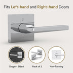 Mega Handles Prime Dummy Lever, Door Handle for Closet or French Doors, Single Side Door Levers, Non-Turning, Fits All Standard Door Sizes, Covered Screws Included - Polished Chrome (2 Pack) 5"