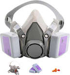 Respirator Mask with 7093 Filters - Half Face Gas Mask, for Chemicals, Dust, Smoke, Asbestos, Silica Particulates, Welding, Grinding, Sanding, Mold, Construction, Polishing Spray (5 in 1)