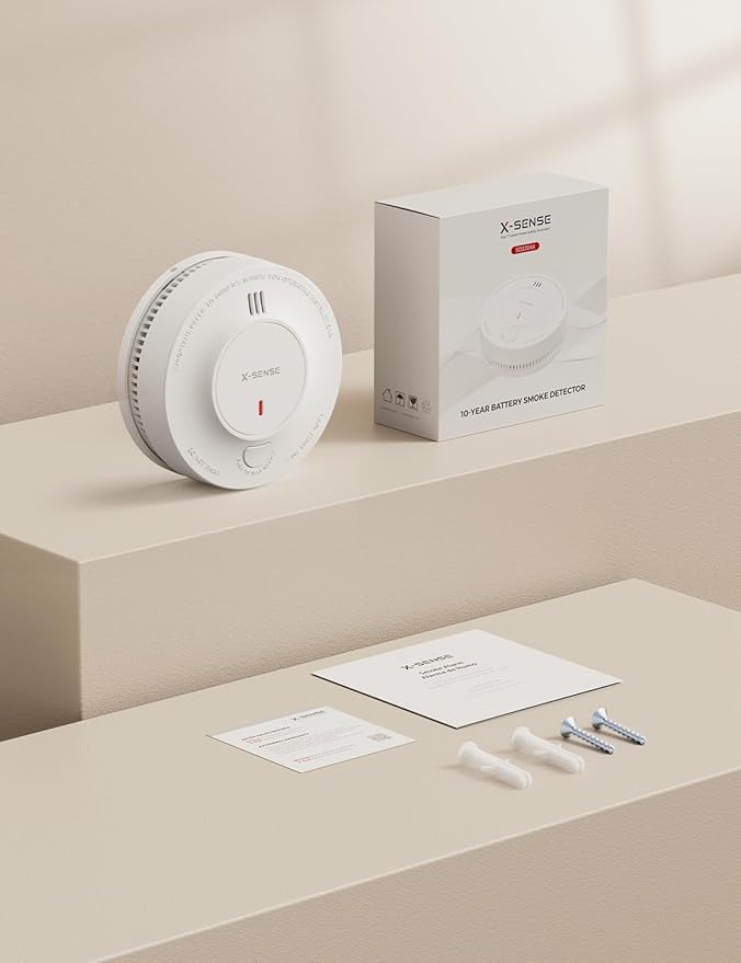 X-Sense Wireless Interconnected Smoke Detector Fire Alarm with Over 820 ft Transmission Range, SD19-W, 1-Pack