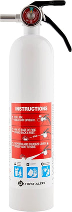 First Alert Marine1 Fire Extinguisher, UL Rated 1-A:10-B:C, White, FE1A10GR with Metal Bracket Bundle