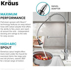 KRAUS Britt Touchless Sensor Commercial Single Handle Pull Down Kitchen Faucet in Spot Free Stainless Steel, KSF-1691SFS