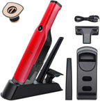 Handheld Vacuum Cordless,15KPA High Power Suction,USB Quick Charge,Car Vacuum Cleaner with Storage Dock,Lightweight Rechargeable Dust Buster with Crevice Tool Pet Brush Hand Vac for Home,Red