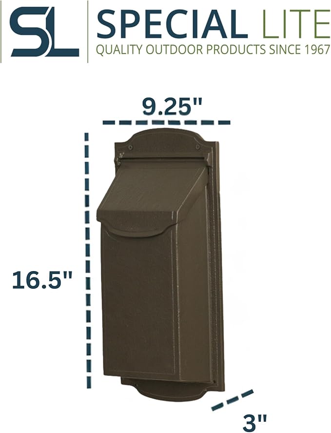 Special Lite Contemporary Vertical Wall Mount Mailbox - Mocha Aluminum Mailbox for Wall Mount - SVC-1002-MOC