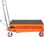 VEVOR Hydraulic Lift Table Cart, 1760lbs Capacity 59" Lifting Height, Manual Double Scissor Lift Table with 4 Wheels and Non-Slip Pad, Hydraulic Scissor Cart for Material Handling and Transportation