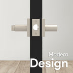 Mega Handles - Prime Entrance Handle, Entry Lever Door Handle, Heavy Duty Square Locking Lever Set for Left or Right-Handed Doors, Interior/Exterior Door Levers - Satin Nickel