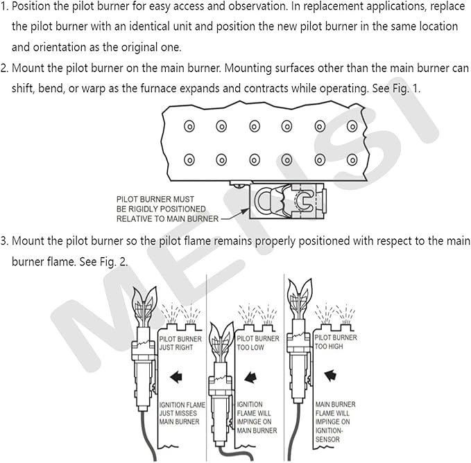 MENSI Q3450, Q3453 and Q3480 SmartValve System Pilot Burner Assembly Replacement for Honeywell Model Q3450C1185 Pilot Lights