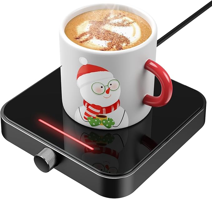 Maestri House Mug Warmer, Electric Coffee Cup Warmer for Desk with 3-Temp Settings,Auto Shut Off, Constant Temperature Heating for Beverage, Milk, Tea and Hot Chocolate at Home & Office (Black)
