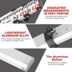 9-Foot Aluminum Grade Rod - 10ths Double-Sided Scale, 3-Section Telescopic Leveling Rod with Bubble Level & Carrying Case for Surveying, Laser Alignment, Walls, Floors