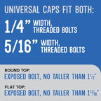 Stinky John's Tall Toilet Bolt Caps: Don't Cut Those Bolts! 100% Made in USA! (Universal Fit, 4 Pack)