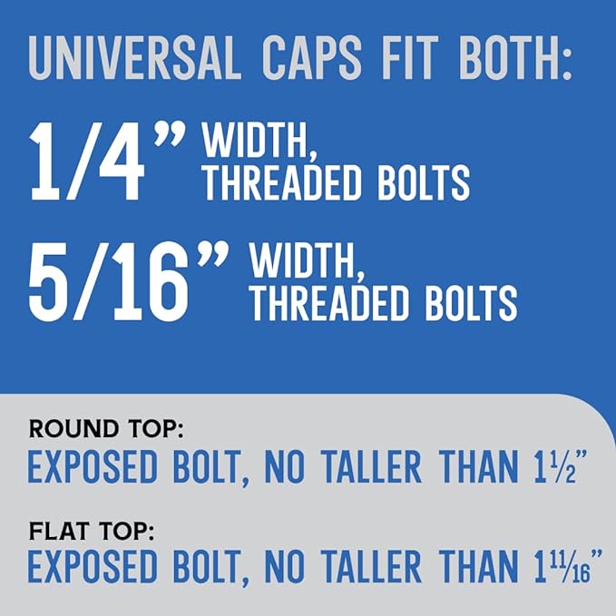Stinky John's Tall Toilet Bolt Caps: Don't Cut Those Bolts! 100% Made in USA! (Universal Fit, 4 Pack)
