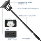 CINOTON 8 Pack RGBCW Solar Pathway Outdoor Lights, 3 Lighting Modes Solar LED Garden Lights, IP65 Waterproof Outside Solar Powered Landscape Lighting for Sidewalk Driveway Backyard RGB/Warm/Cold White