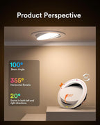 Lumary Smart Gimbal Recessed Lighting 6 Inch with Remote, 355°+20° Adjustable RGBWW WiFi Ceiling Light, Work with Alexa Google, Canless LED Downlight with J-Box, 13W 1000LM CRI90, 4 Pack