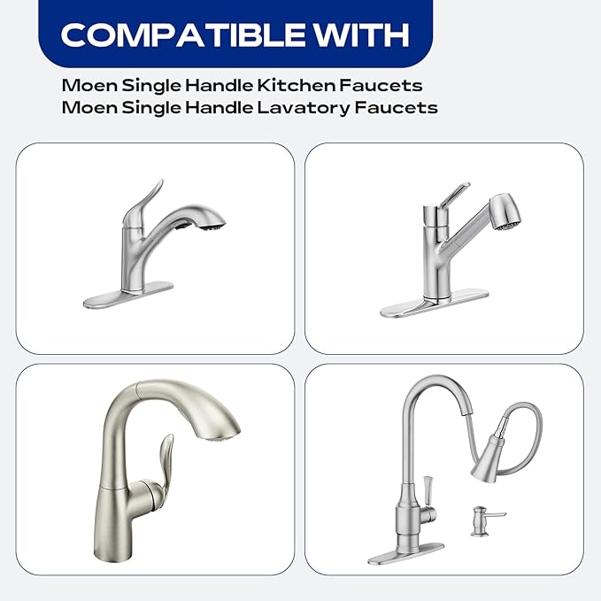 1255 Replacement Cartridge for Moen Kitchen Faucet, Single Handle Cartridge with Leak-Proof Design for Duralast, with Stainless Steel Lever