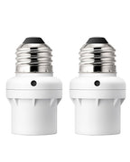 DEWENWILS Light Sensor Socket, E26/E27 Socket Adapter, Automatic Dusk to Dawn, Double Sensors for Porch/Wall Light Fixtures, Compatible with Incandescent/CFL/LED/Halogen, 2 Pack, White, ETL Listed