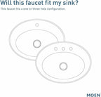 Moen Gibson Brushed Nickel One-Handle Single Hole Modern Bathroom Sink Faucet with Optional Deckplate, 6145BN