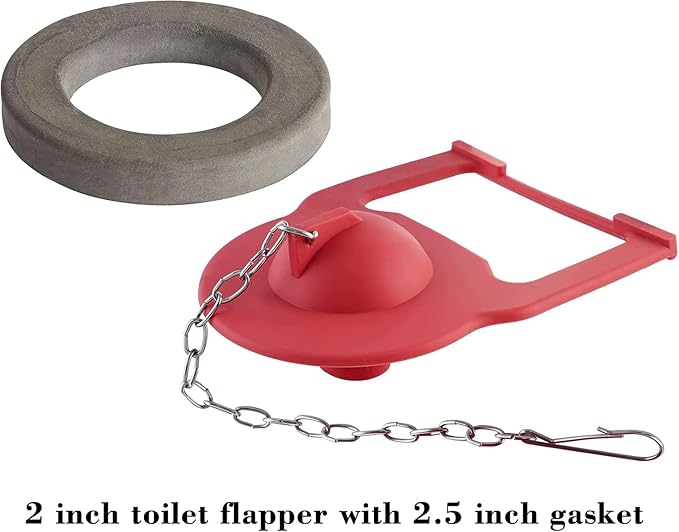 Toilet Flapper Replacement with Toilet Flush Valve Seal Gasket Compatible with Kohler Parts 84995 and 1000490 Flapper Replacement and Kohler GP83996 Gasket, 2.5 Inch