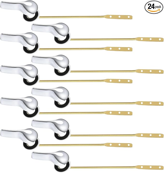 12 Pcs Toilet Handle Lever Flush Replacement Universal Brass Toilet Flush Handle Toilet Tank Trip Lever Bulk for Most Front Mount Toilet
