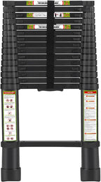 RIKADE Telescoping Ladder 20.3FT & Attic Ladder, Heavy Duty Aluminum with Non-Slip Feet, 330lb Capacity for RV, Attic, Loft & Multi-Surface Use