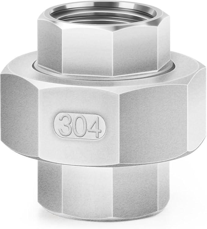 ChillWaves 304 Stainless Steel Cast Pipe Fitting, Union，3/4" NPT Female，Thread Adapter(1-PACK)