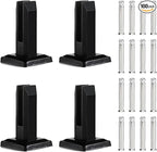 T316 Stainless Steel Glass Railing Clamp,Heavy Duty Glass Railing Spigot,Railing Post Clamp (4, Black)